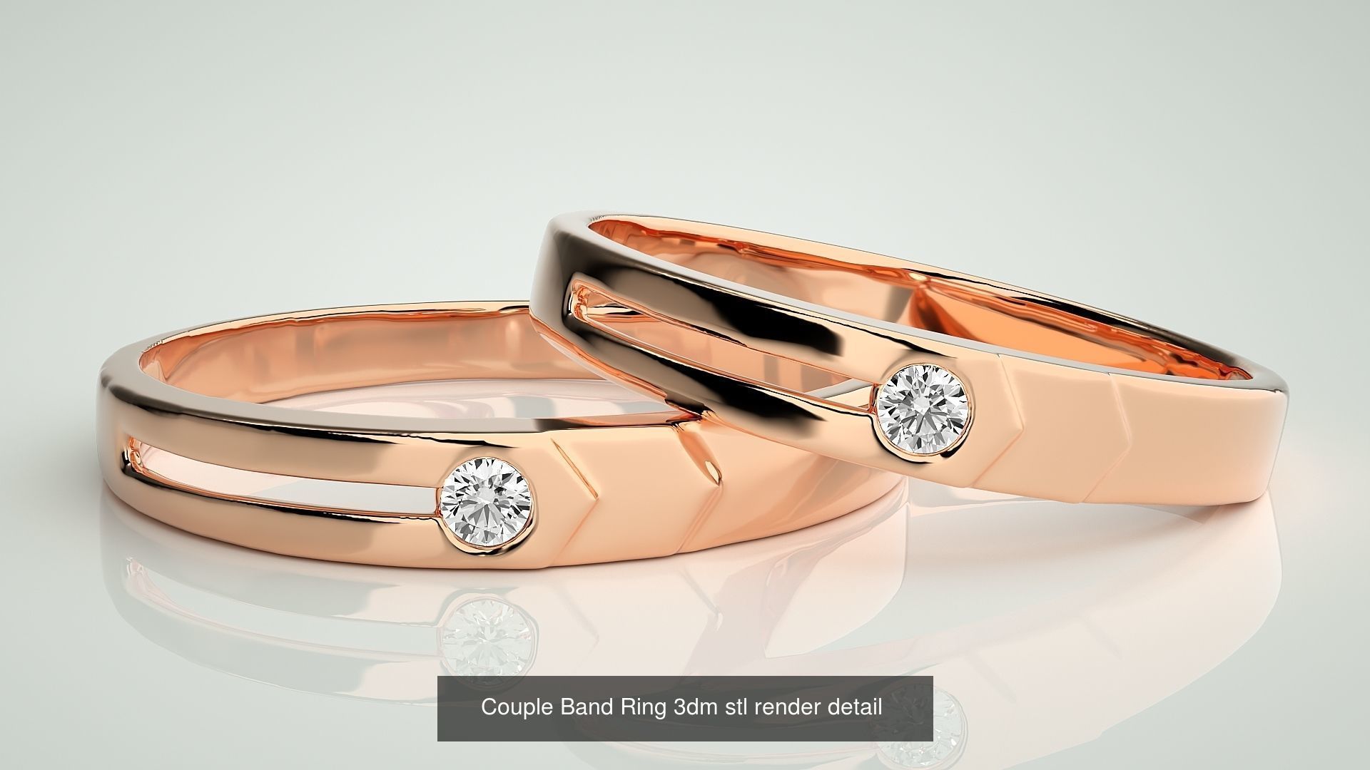 22 Minimalist Thin Light wt Couple Band renders 3dm stl details 3D Model Collection_7