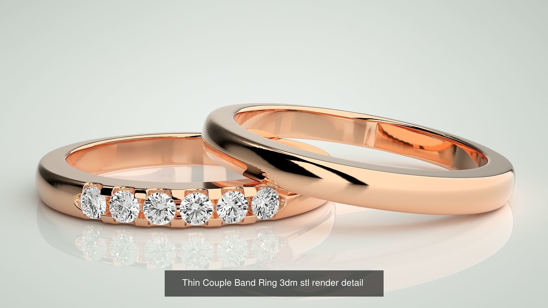 22 Minimalist Thin Light wt Couple Band renders 3dm stl details 3D Model Collection_11