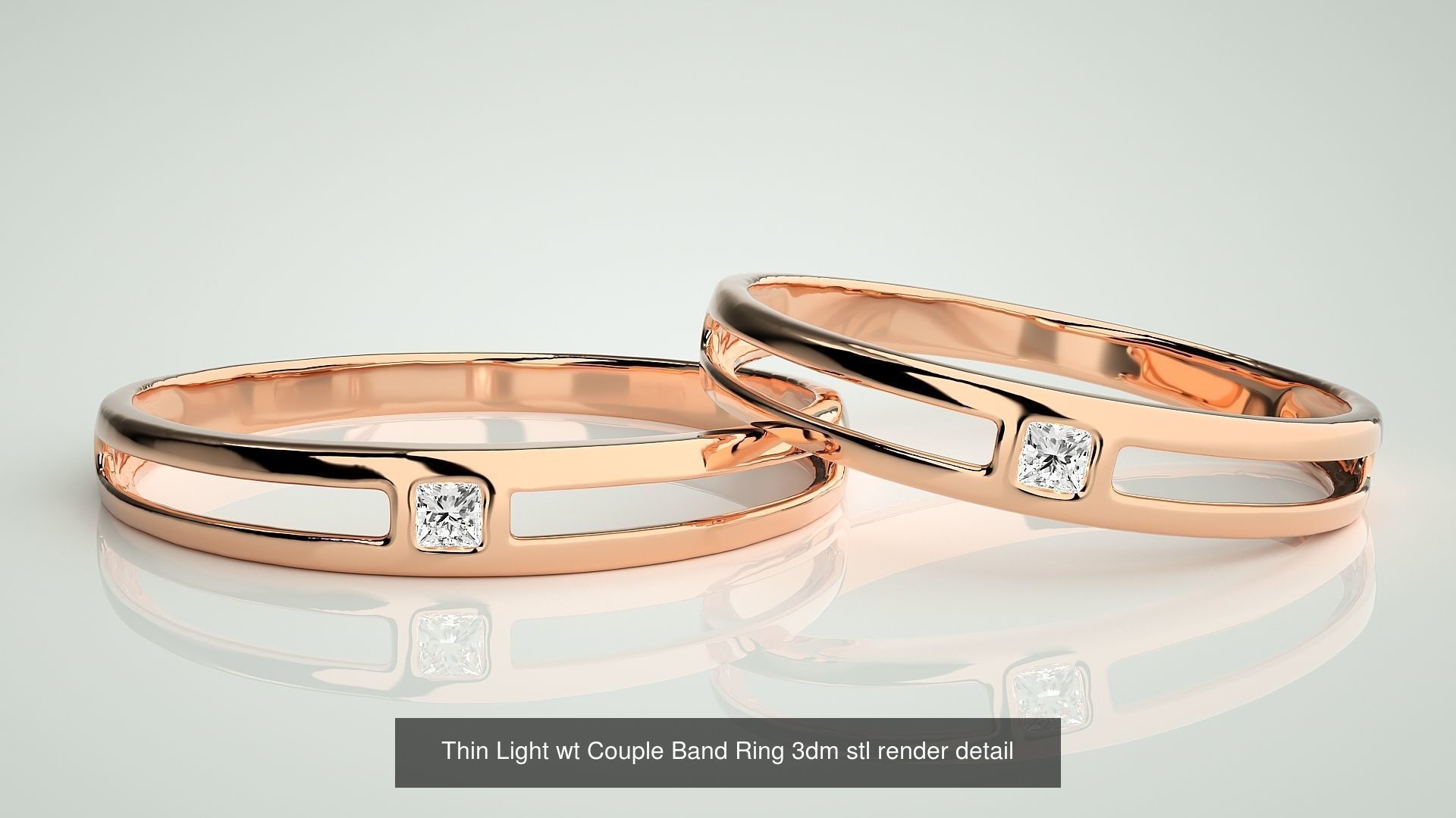 22 Minimalist Thin Light wt Couple Band renders 3dm stl details 3D Model Collection_4