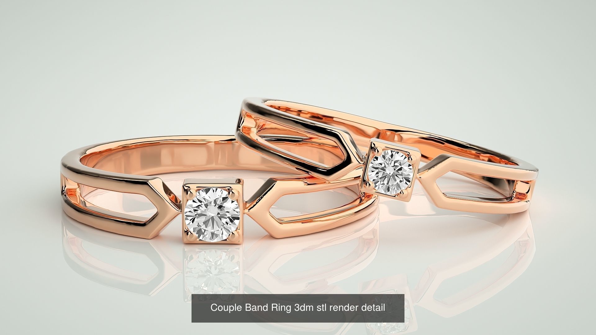 22 Minimalist Thin Light wt Couple Band renders 3dm stl details 3D Model Collection_19