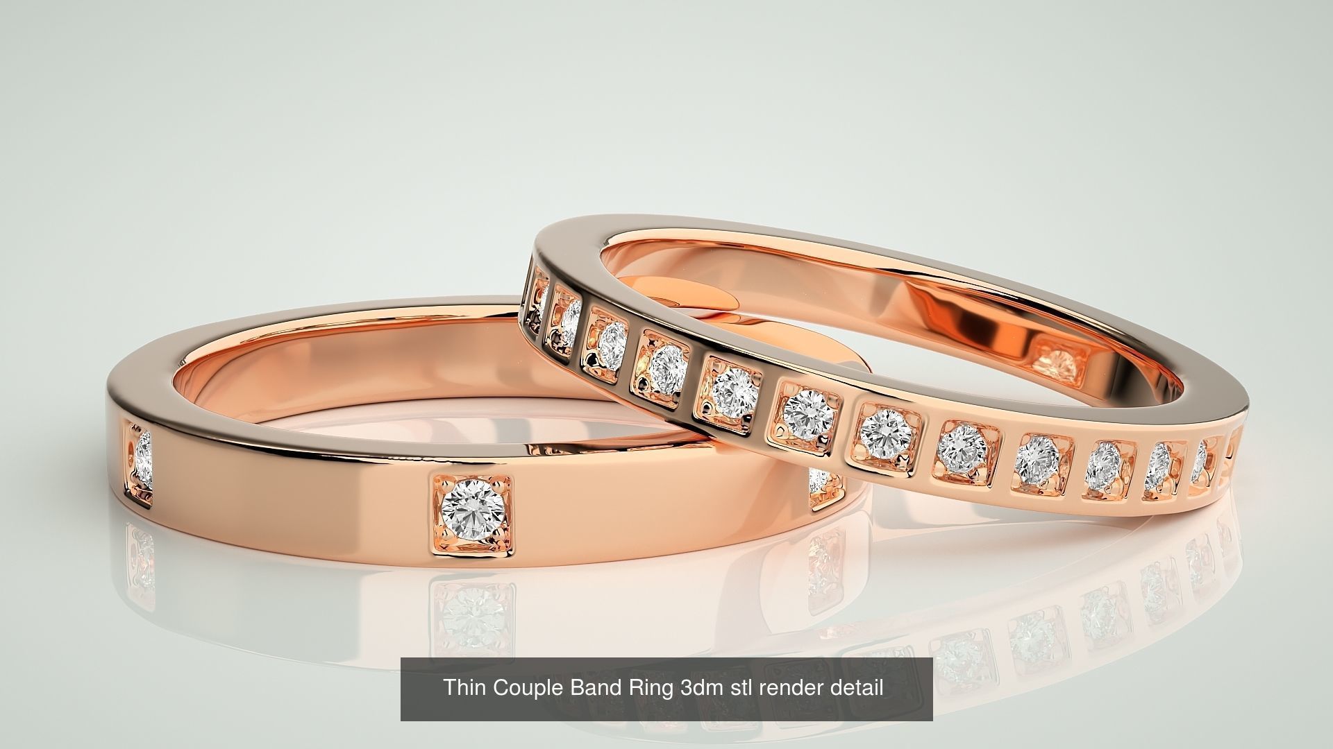 22 Minimalist Thin Light wt Couple Band renders 3dm stl details 3D Model Collection_12