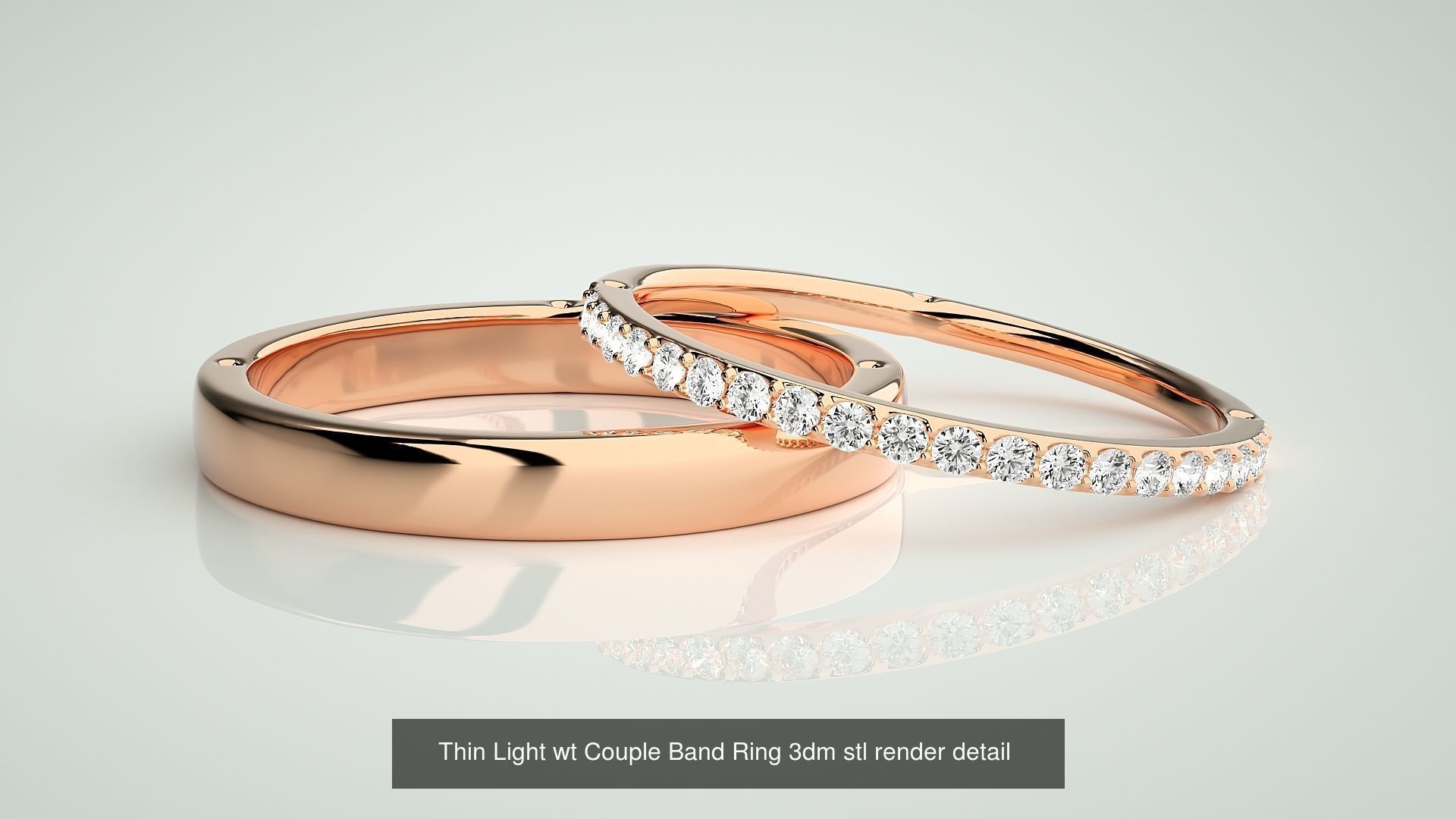 22 Minimalist Thin Light wt Couple Band renders 3dm stl details 3D Model Collection_17