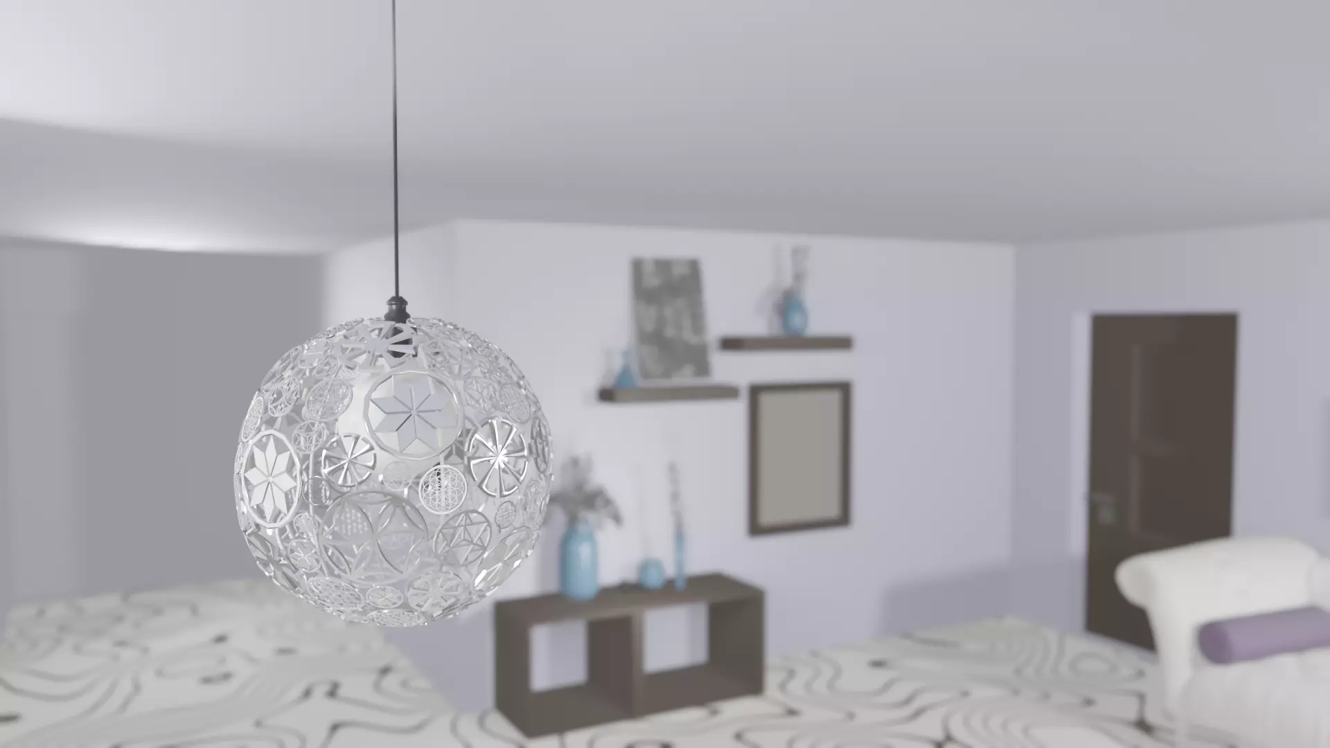 Astral-light living room with pendant light 3D model_0