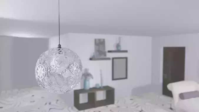 Astral-light living room with pendant light 3D model