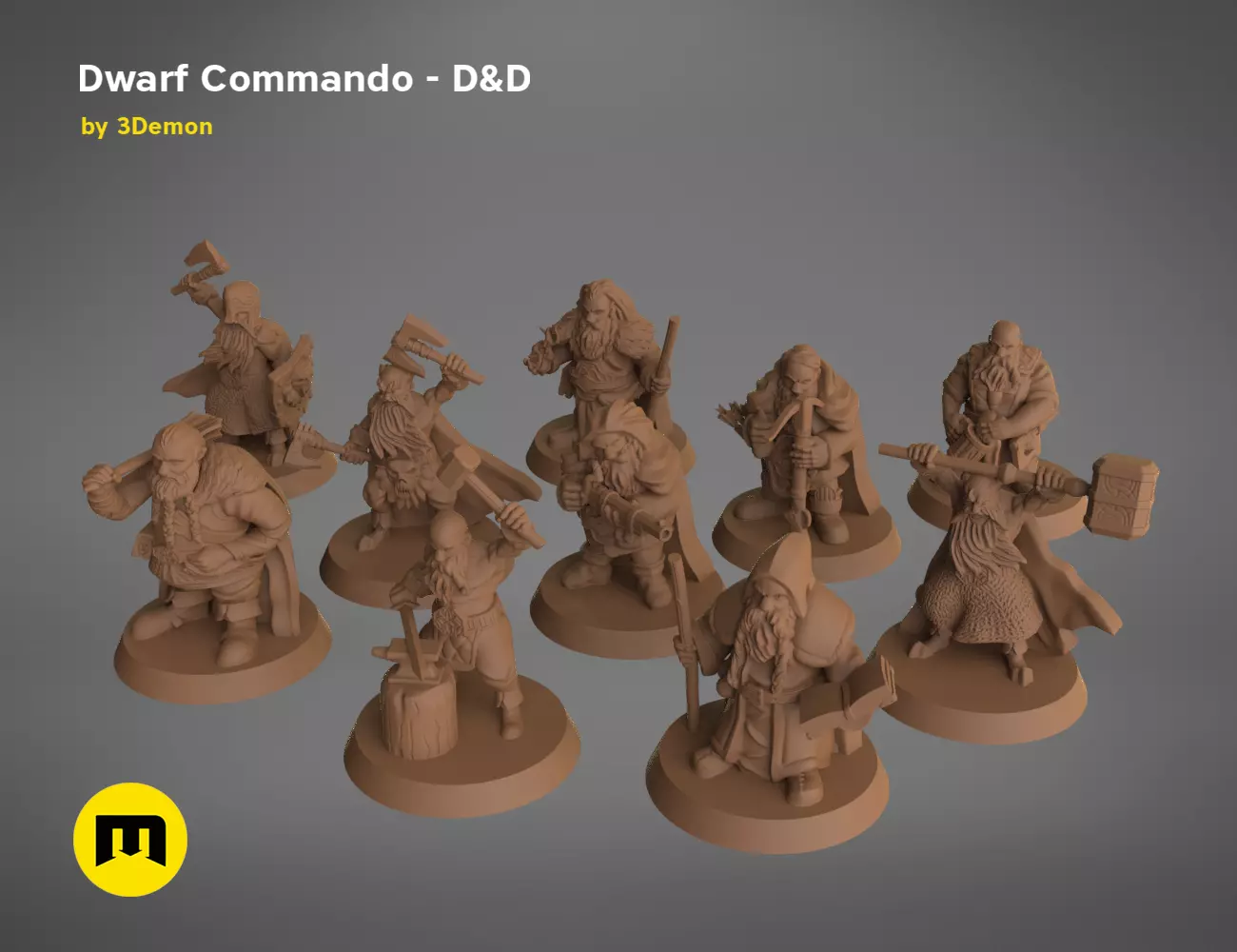 Dwarf Commando - DnD Set 3D print model