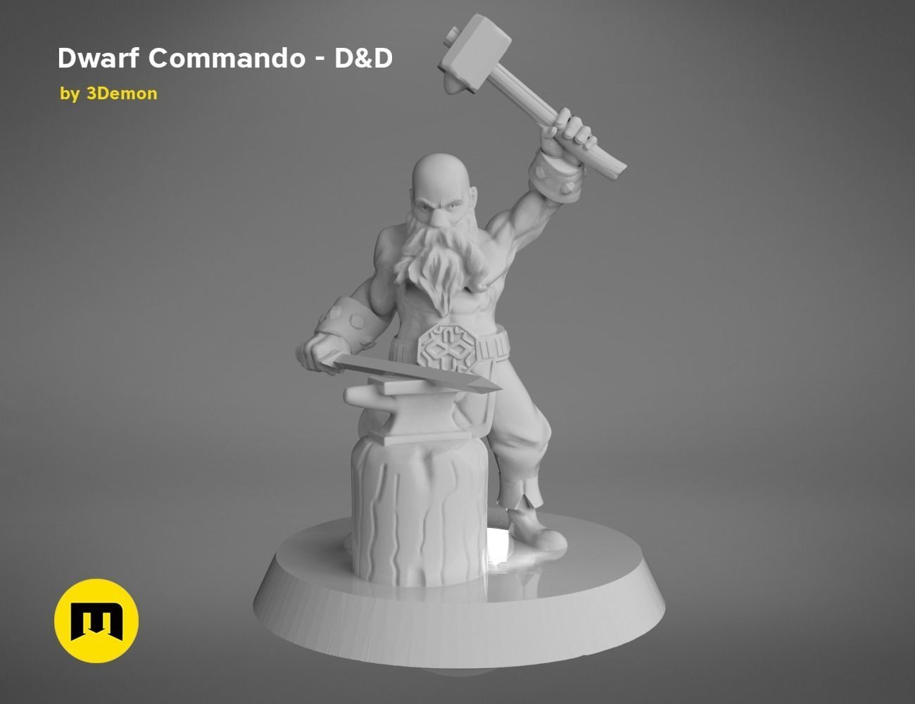 Dwarf Commando - DnD Set 3D model 3D printable | CGTrader