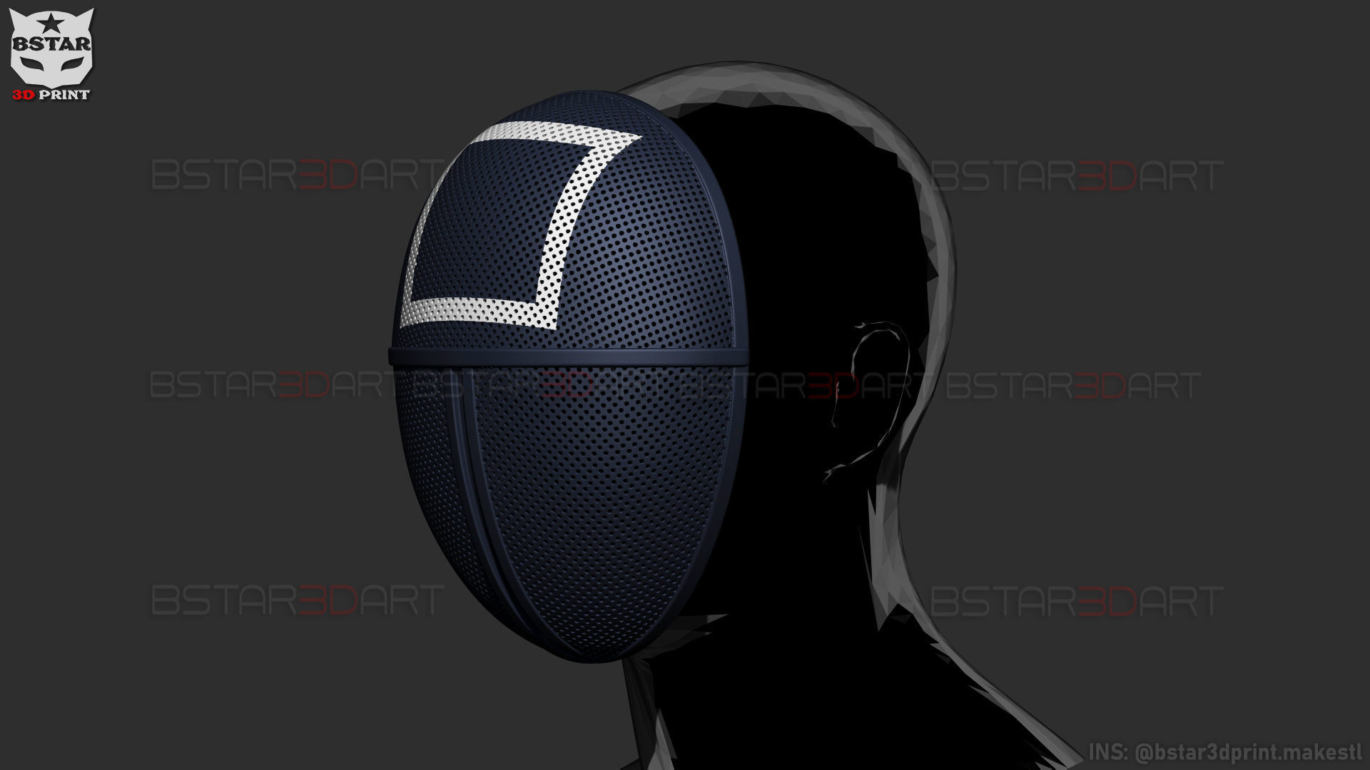 Squid Game Mask - Soldier Mask Cosplay 3D print model_18