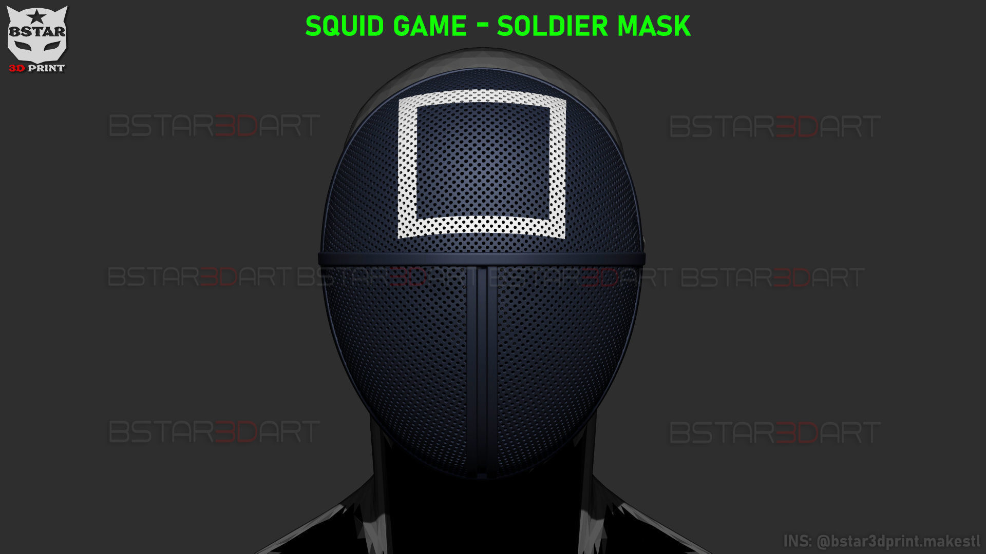 Squid Game Mask - Soldier Mask Cosplay 3D print model_10