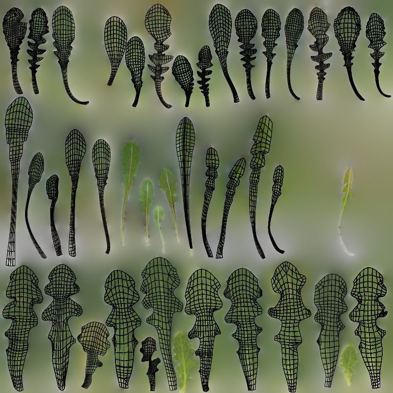 Dandelion and dandelions in grass 3D model_20