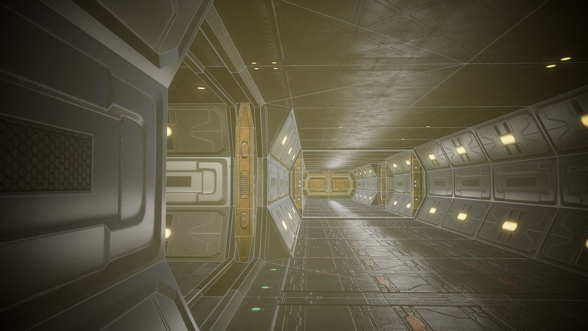 Sci Fi Corridor Low-poly 3D model_11