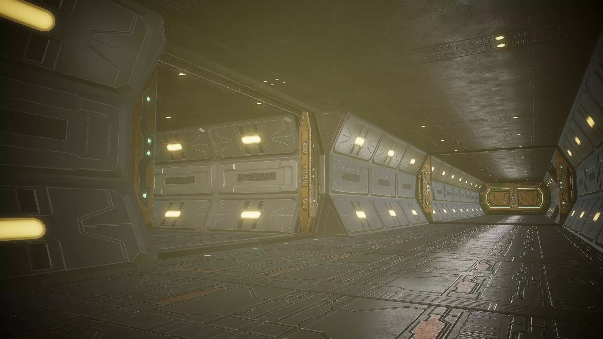 Sci Fi Corridor Low-poly 3D model_0