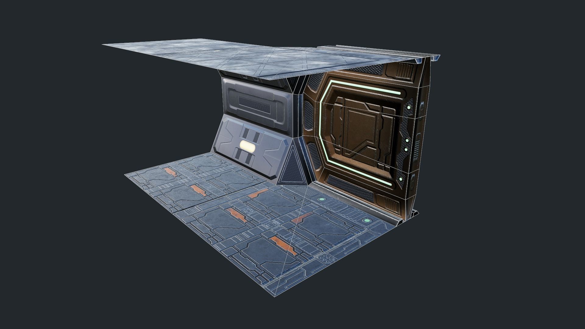 Sci Fi Corridor Low-poly 3D model_4