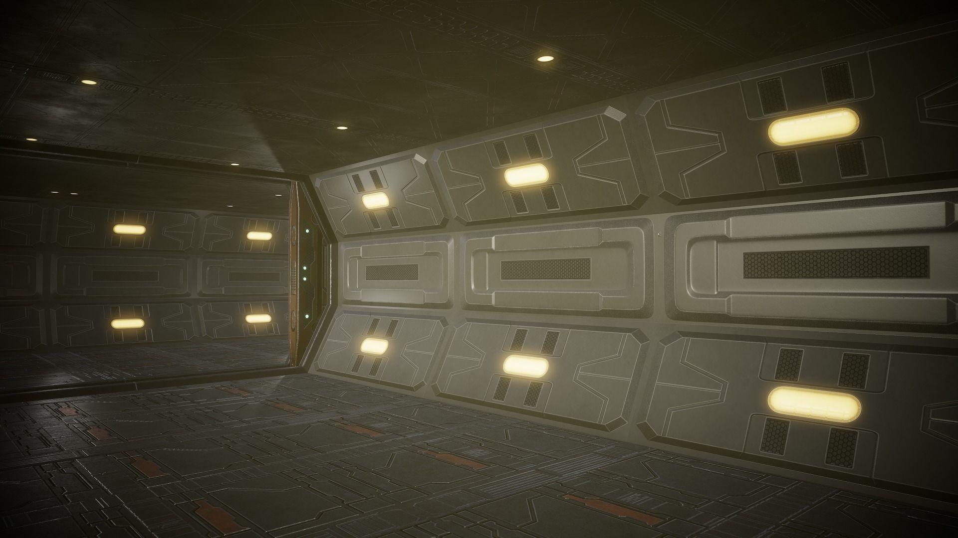 Sci Fi Corridor Low-poly 3D model_20