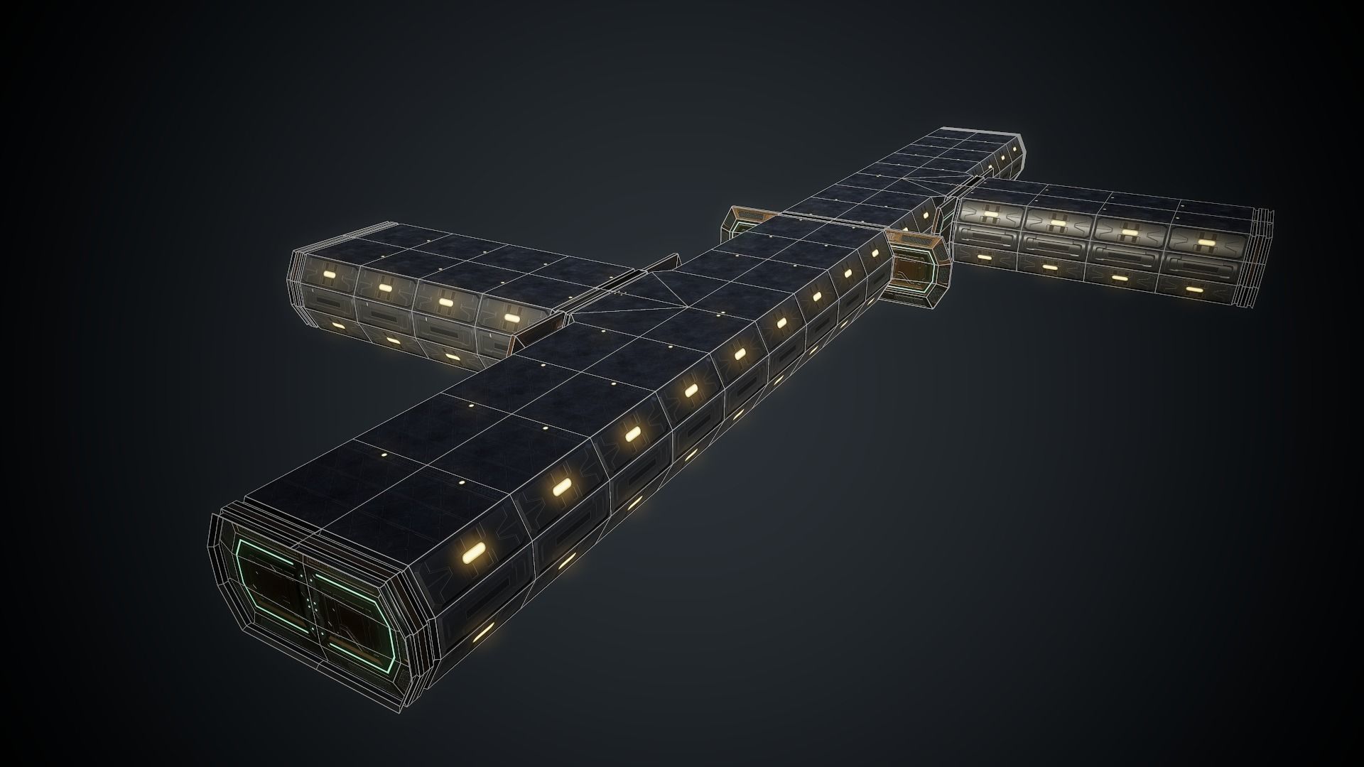 Sci Fi Corridor Low-poly 3D model_19