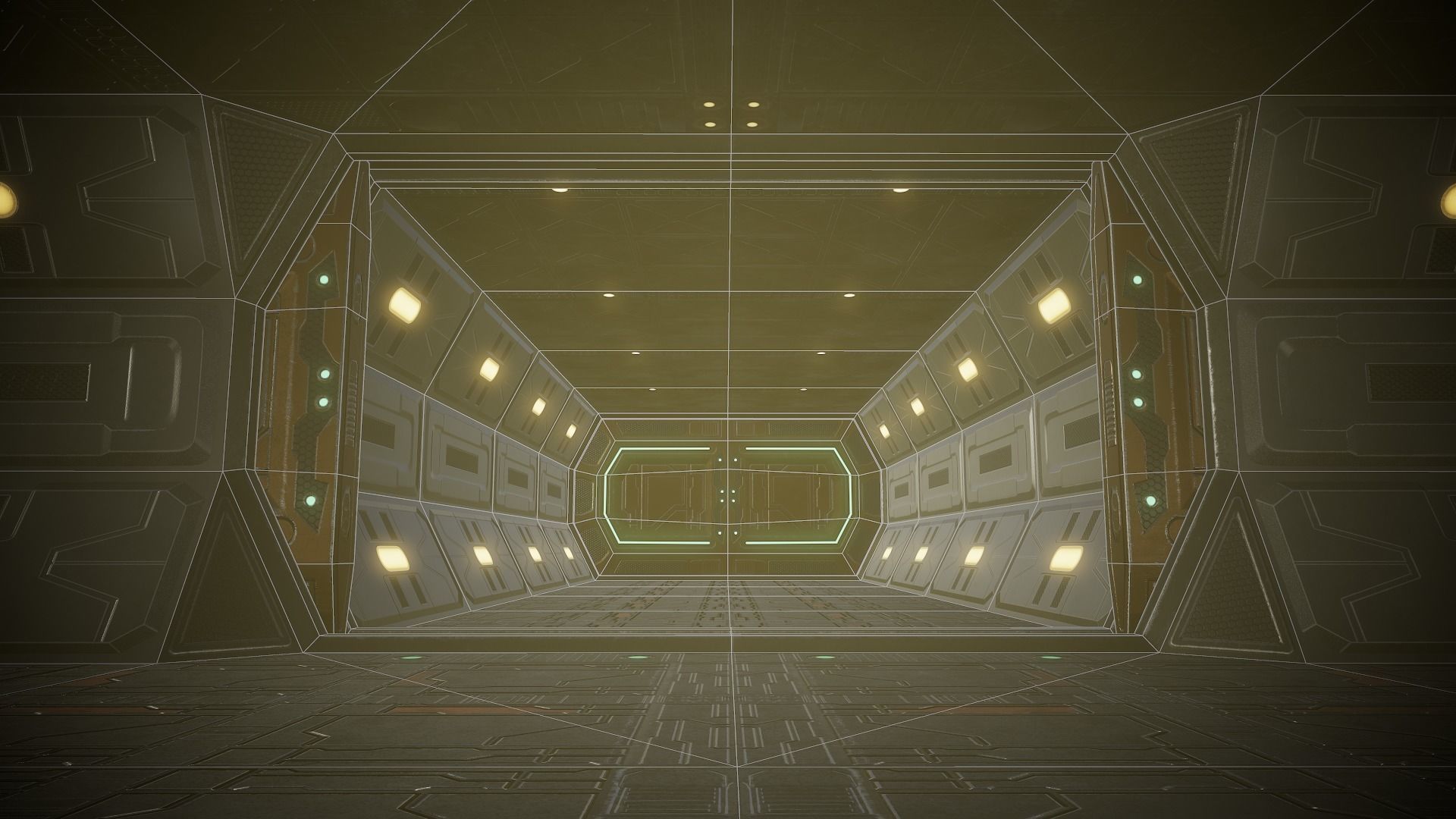 Sci Fi Corridor Low-poly 3D model_13