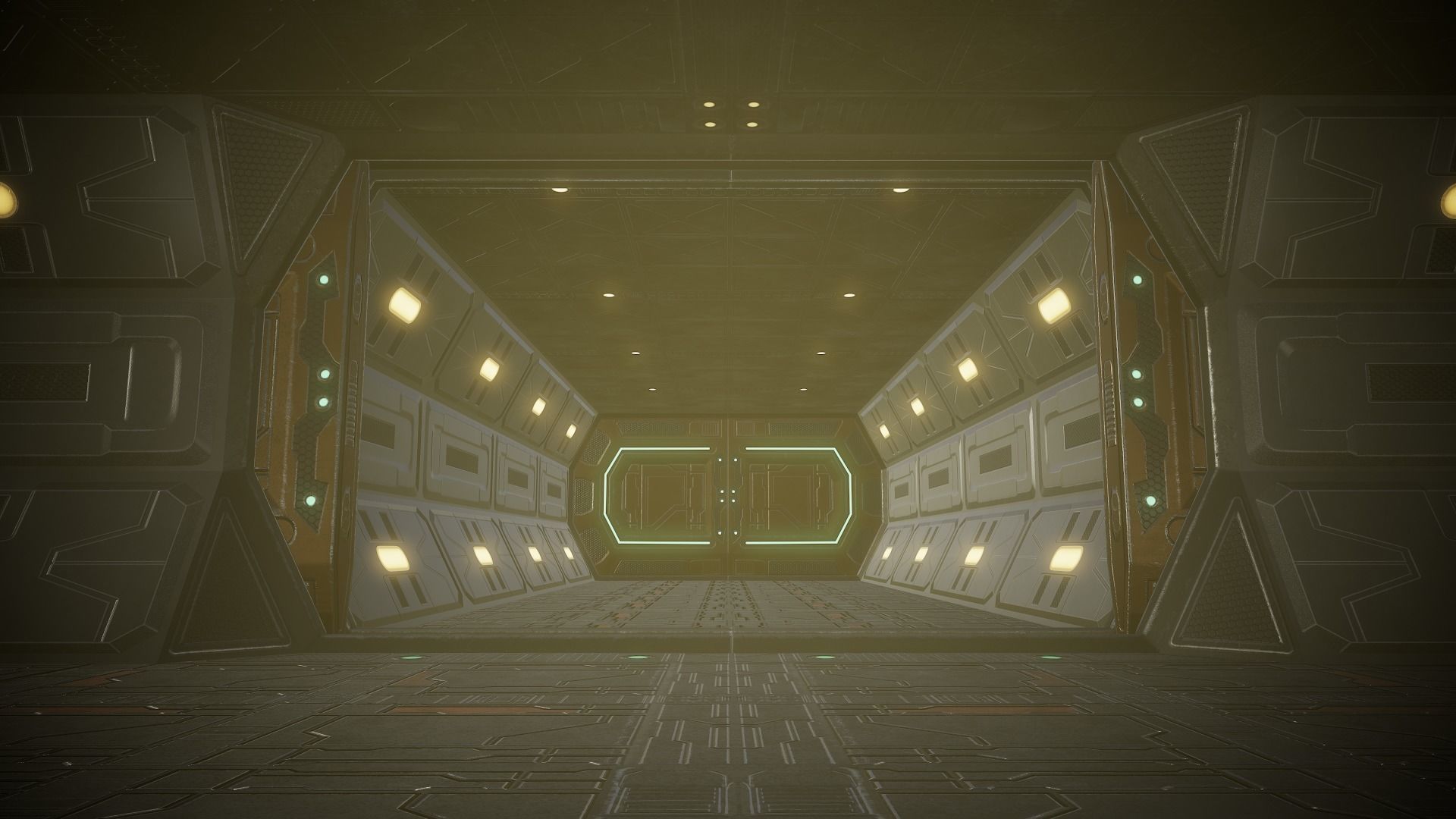 Sci Fi Corridor Low-poly 3D model_12