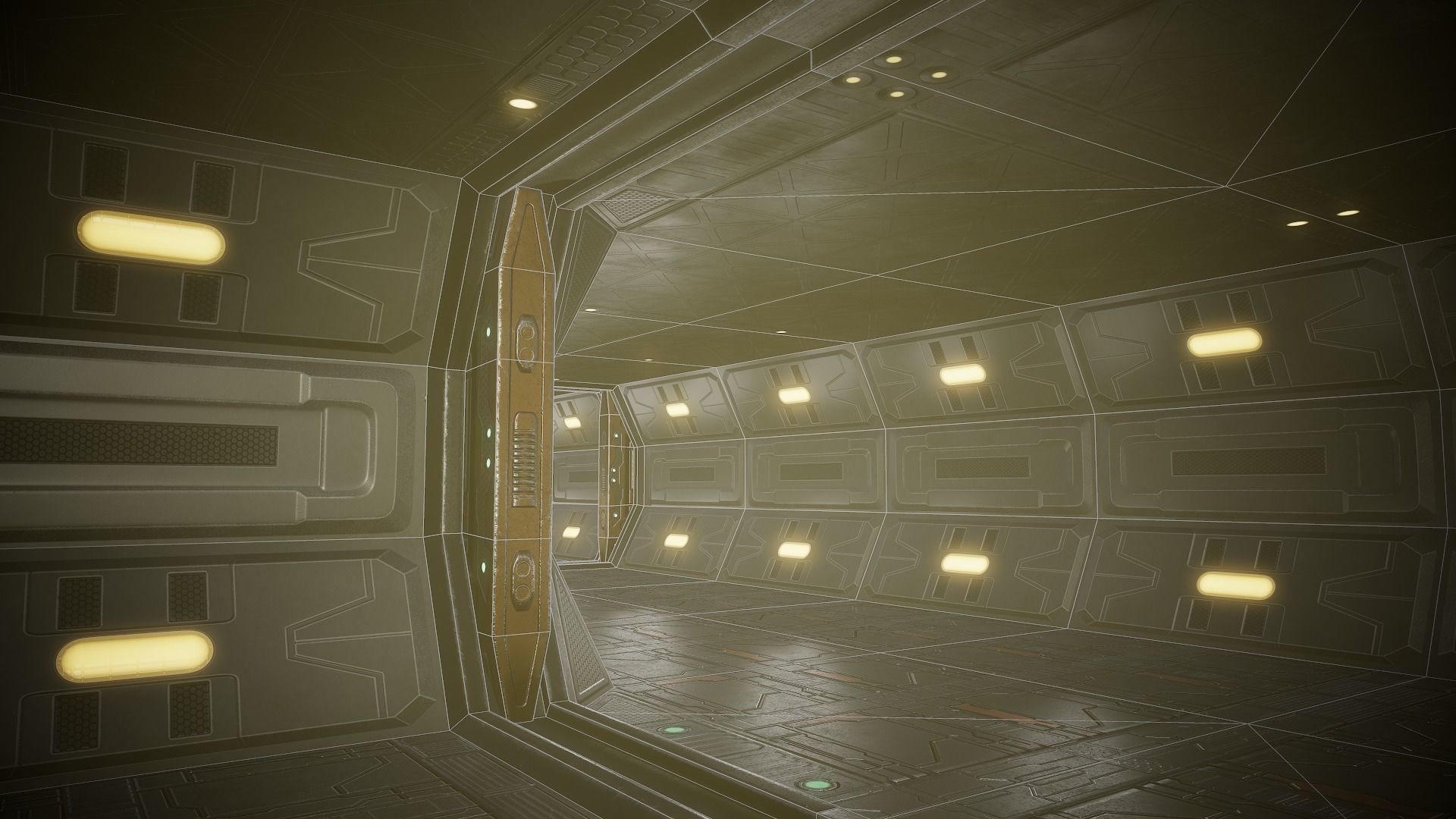 Sci Fi Corridor Low-poly 3D model_9