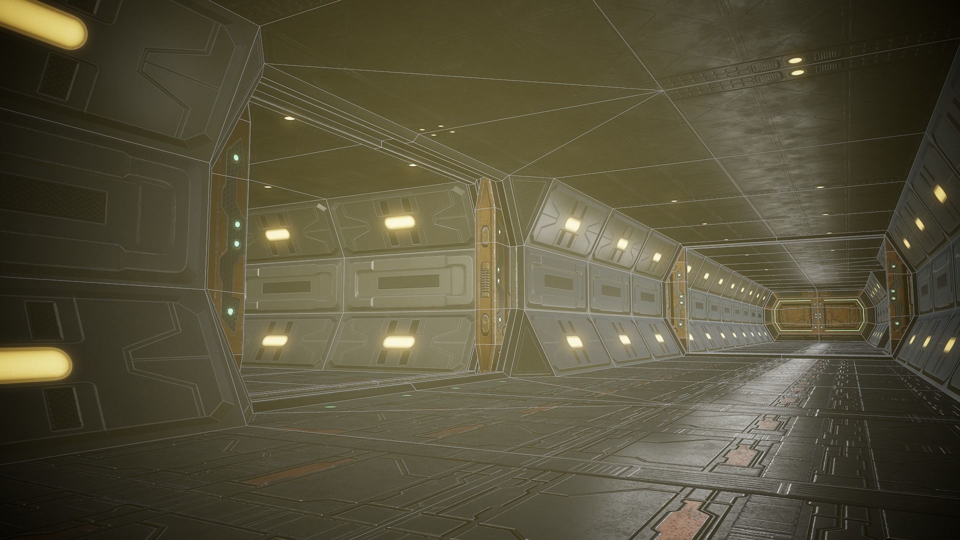 Sci Fi Corridor Low-poly 3D model_3