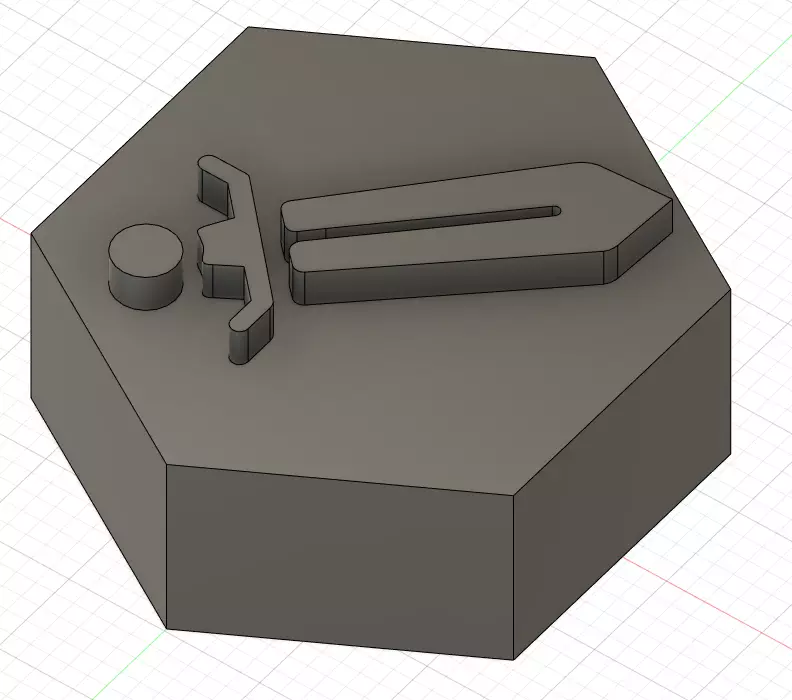 HEXAGONAL CHECKERS SWORD CANNON AND BOW 3D print model