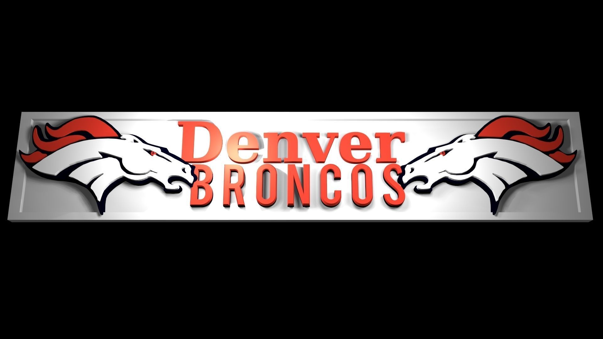 Denver Broncos 2 logo banner 3D model_1