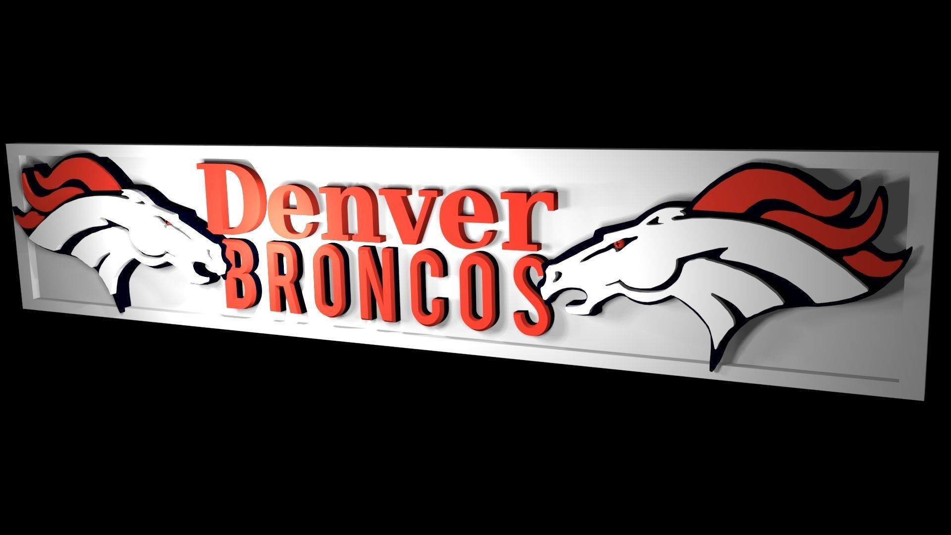 Denver Broncos 2 logo banner 3D model_3