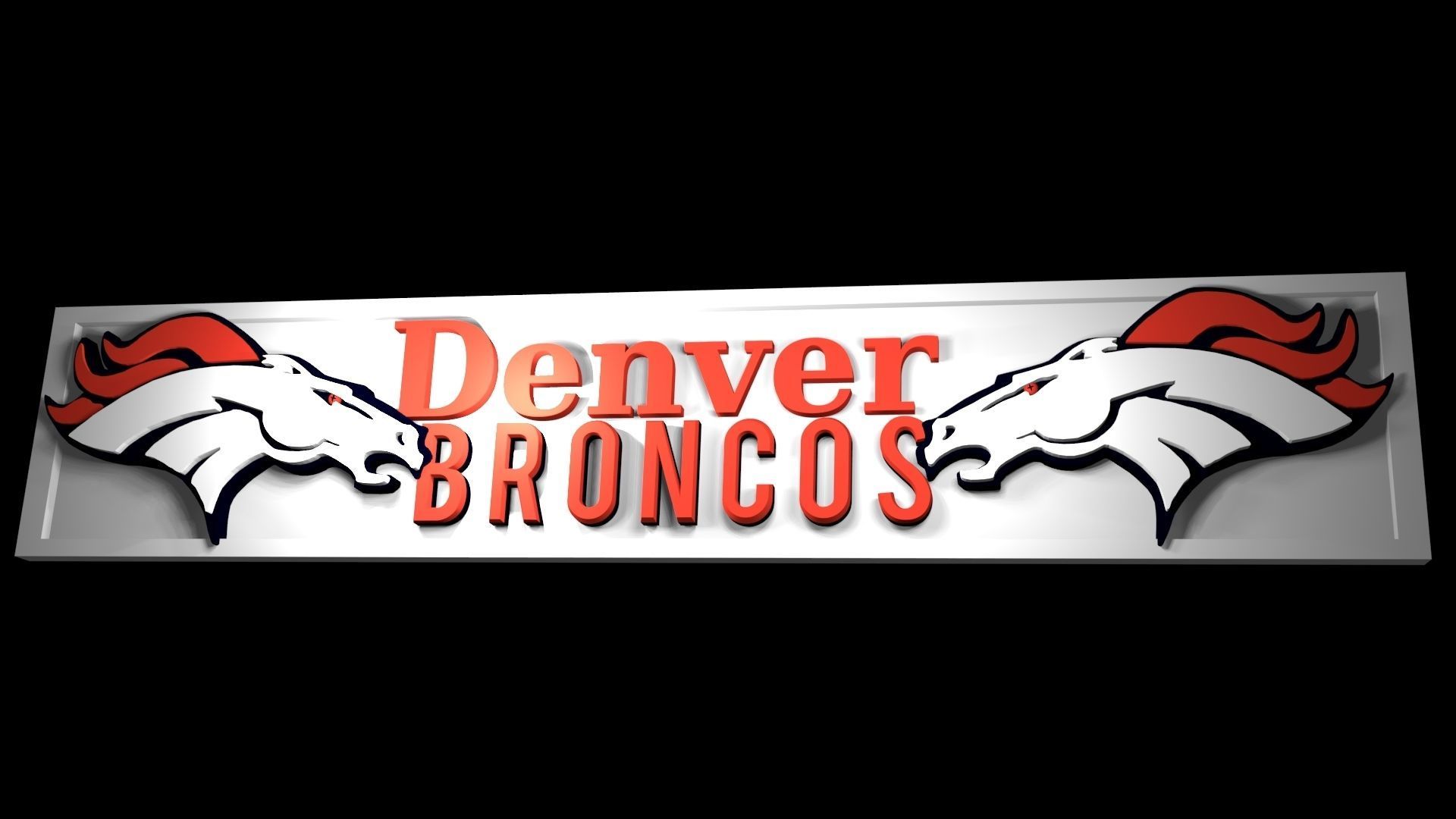 Denver Broncos 2 logo banner 3D model_2