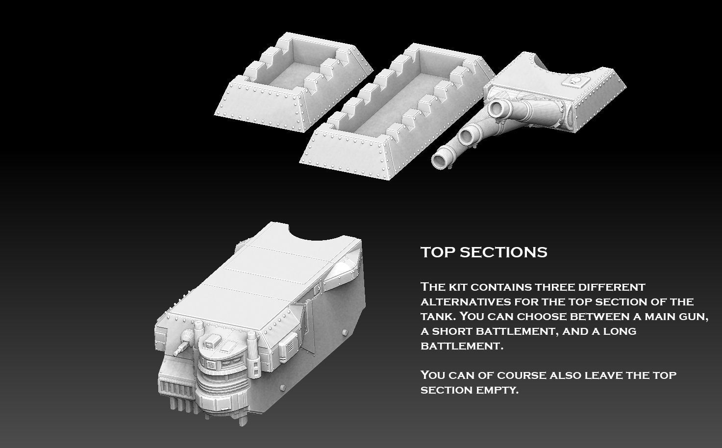Modular Superheavy Tank 3D print model_6