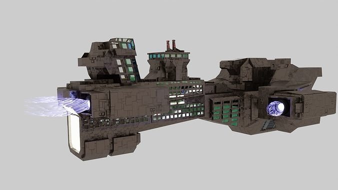 SPACE SHIP  Low-poly 3D model