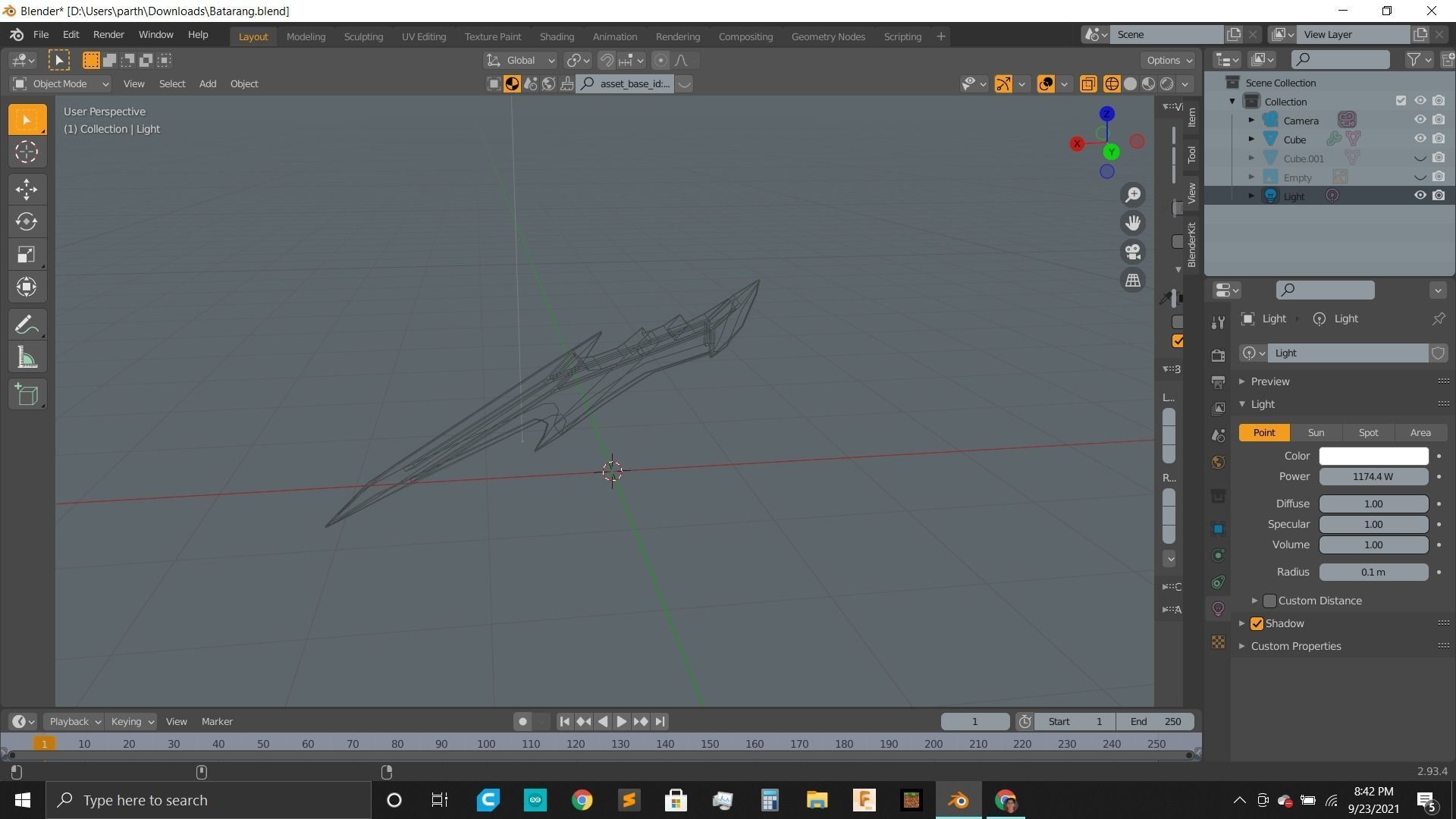 Batarang Dawn Of Justice Low-poly 3D model_5