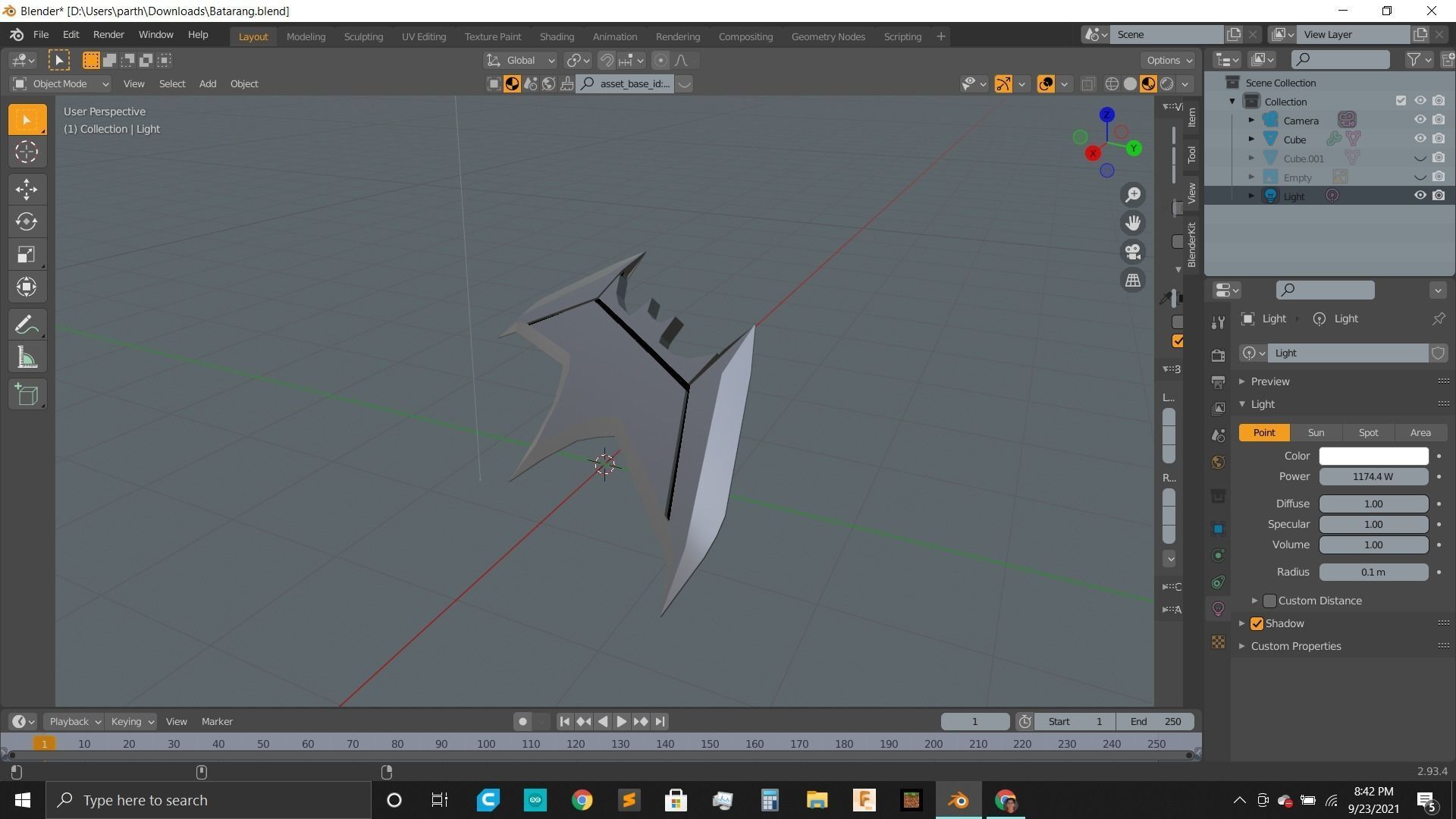 Batarang Dawn Of Justice Low-poly 3D model_6