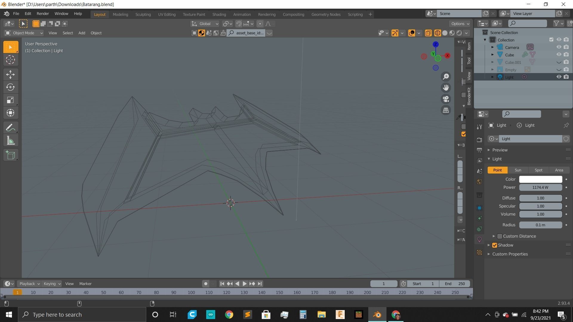 Batarang Dawn Of Justice Low-poly 3D model_3