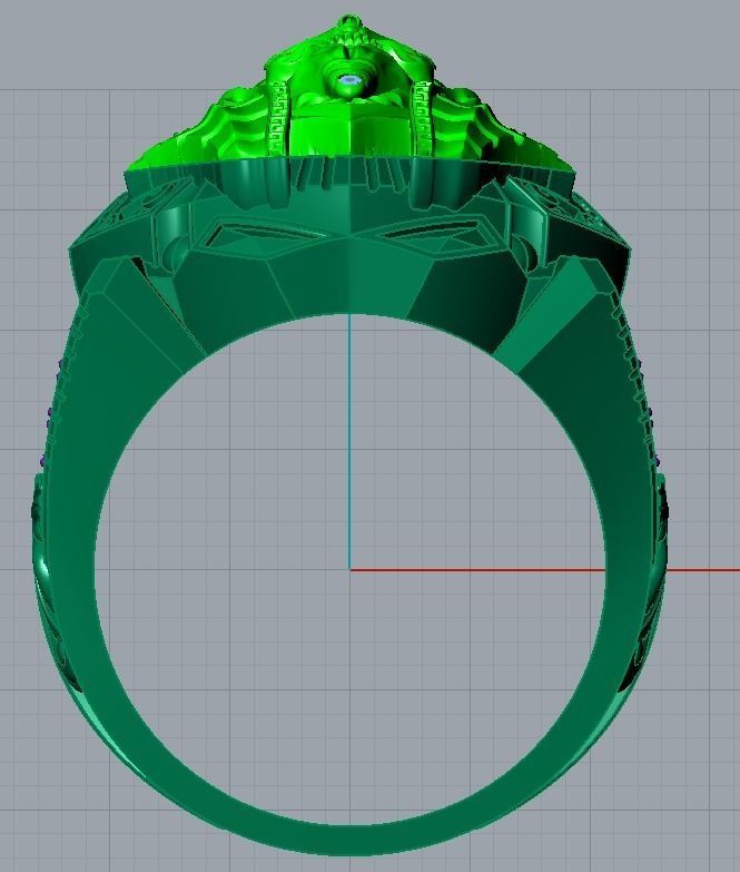 Pharaoh star wars ring with gold and diamonds 3D print model_3