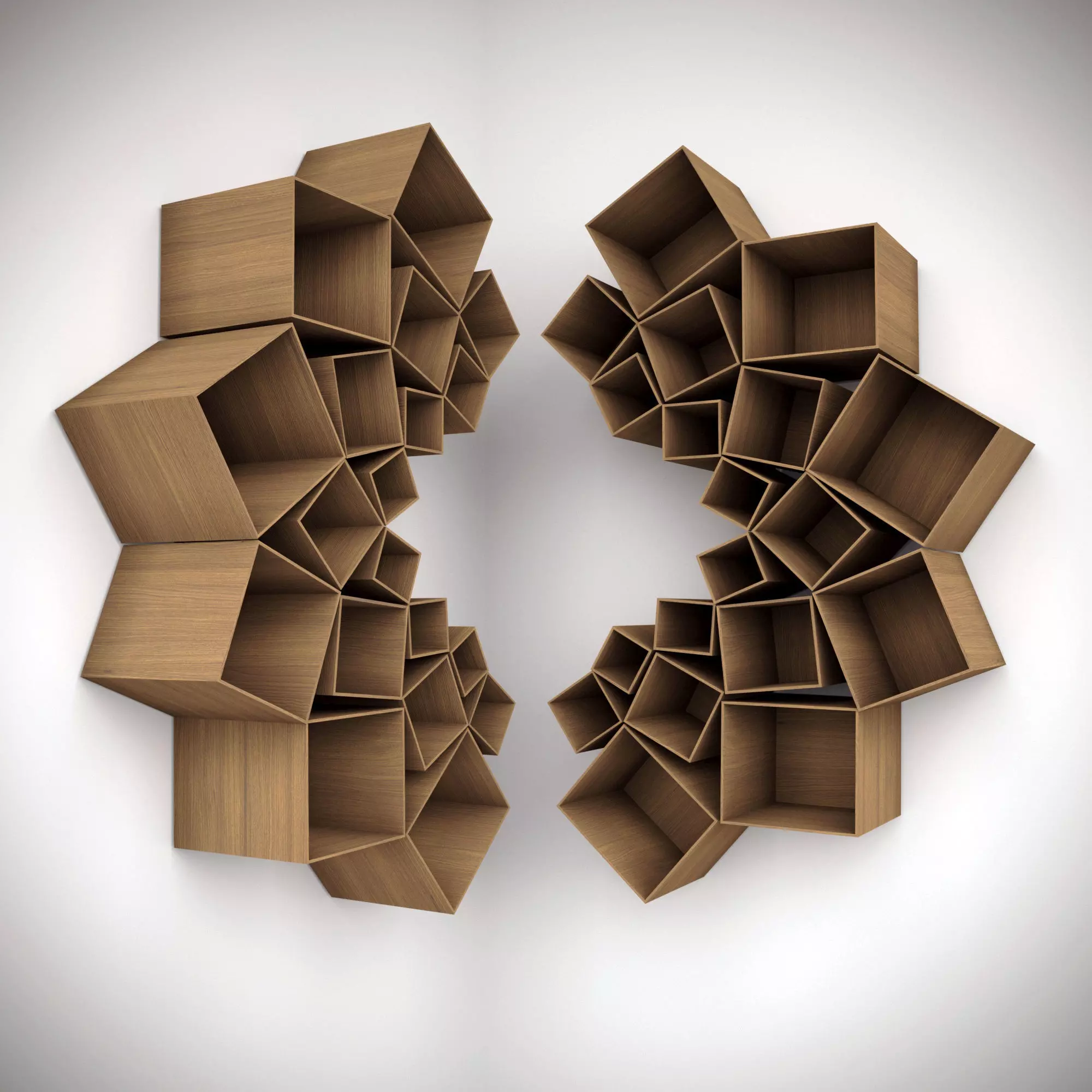 Set of shelves in a modern style Free 3D model