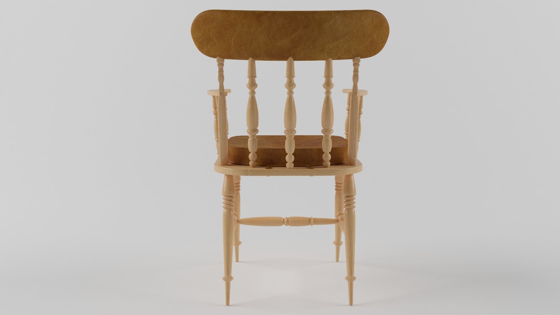 chair wooden 3D model_4