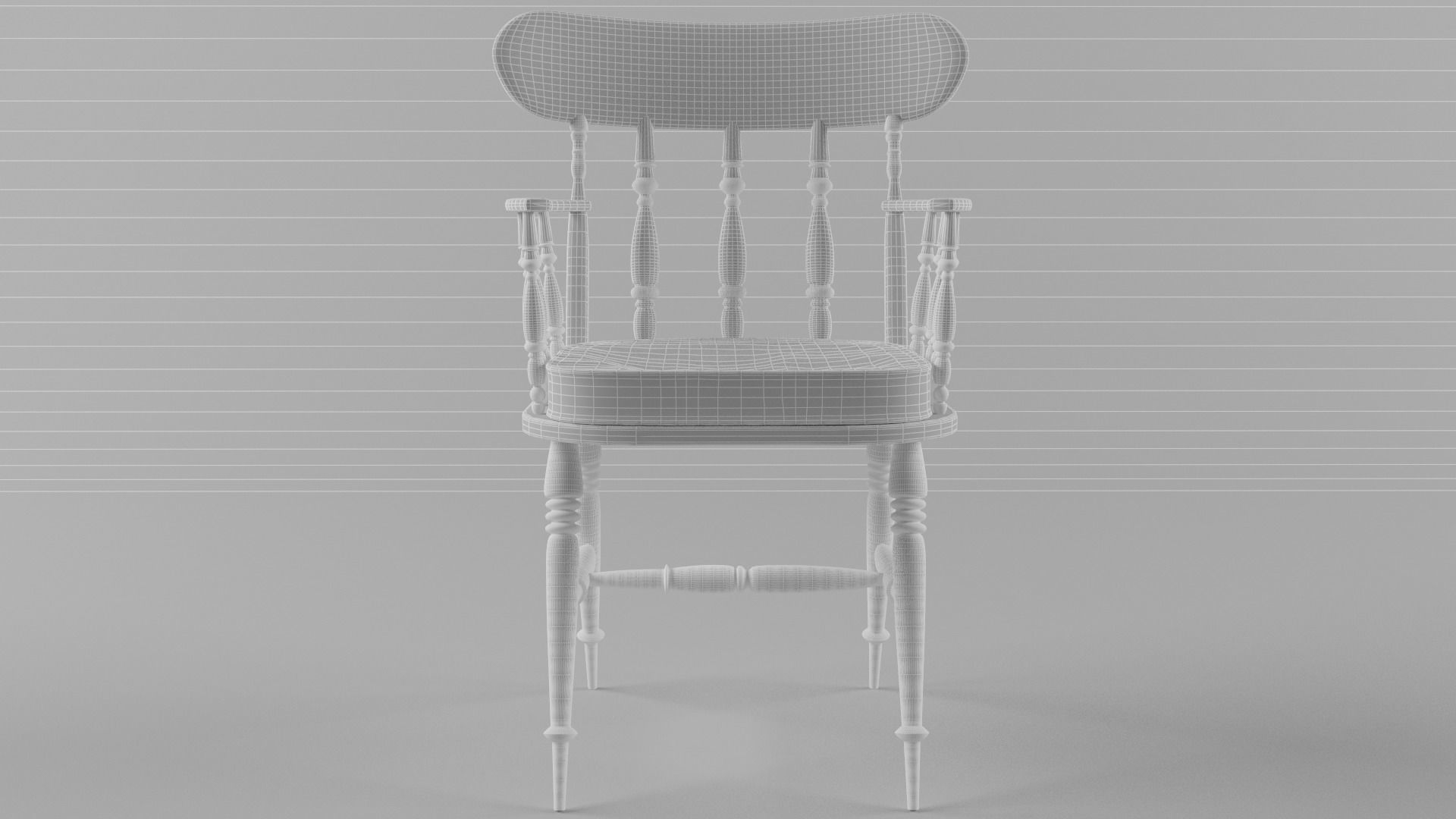 chair wooden 3D model_6