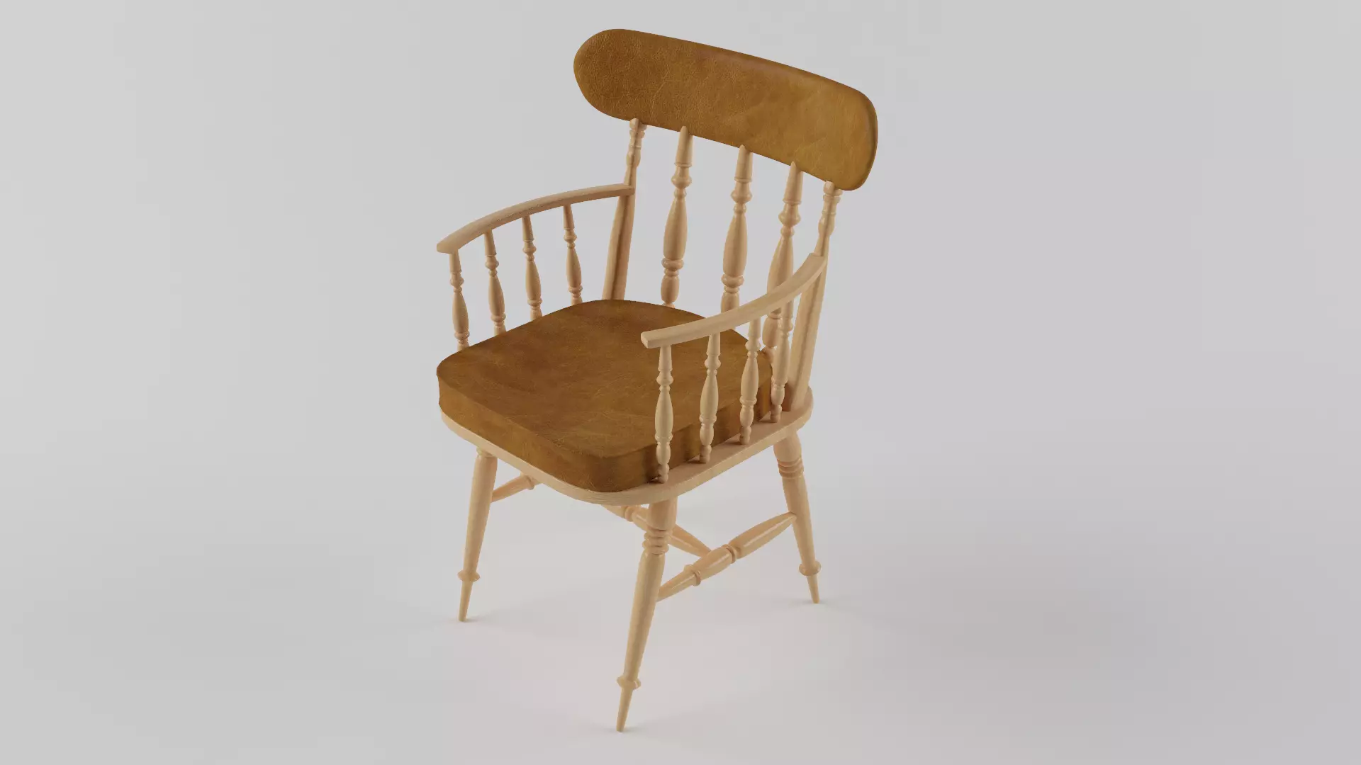 chair wooden 3D model_0
