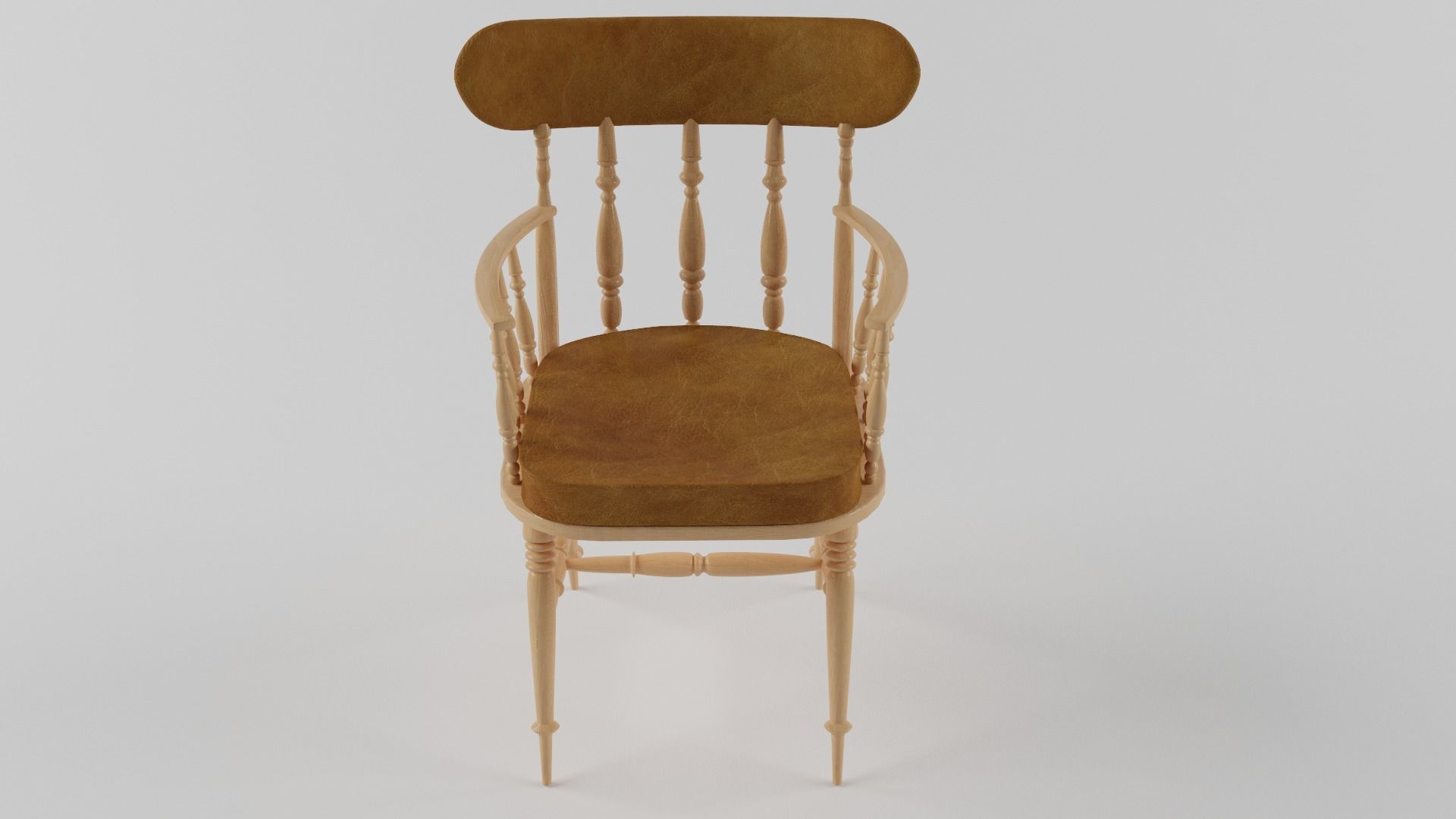 chair wooden 3D model_1