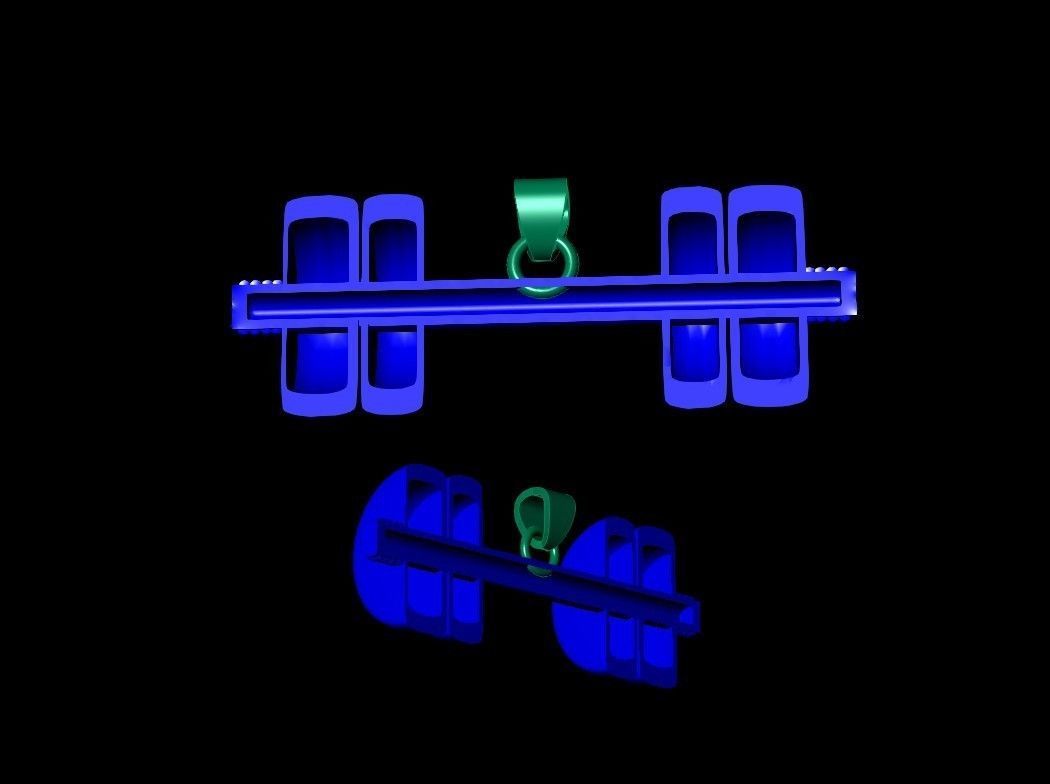 dumbells hollow pendent 3D print model_1