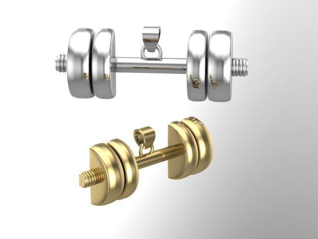 dumbells hollow pendent 3D print model_2