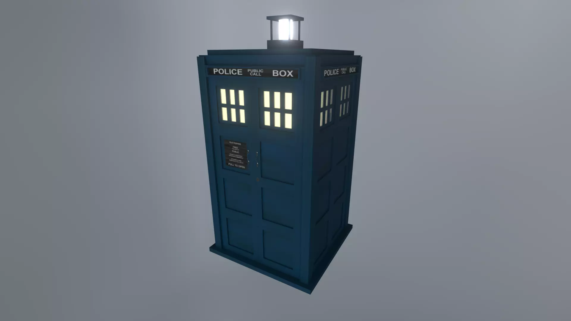 DOCTOR WHO - TOM BAKER TARDIS - Rogue Film Productions Low-poly 3D model_0