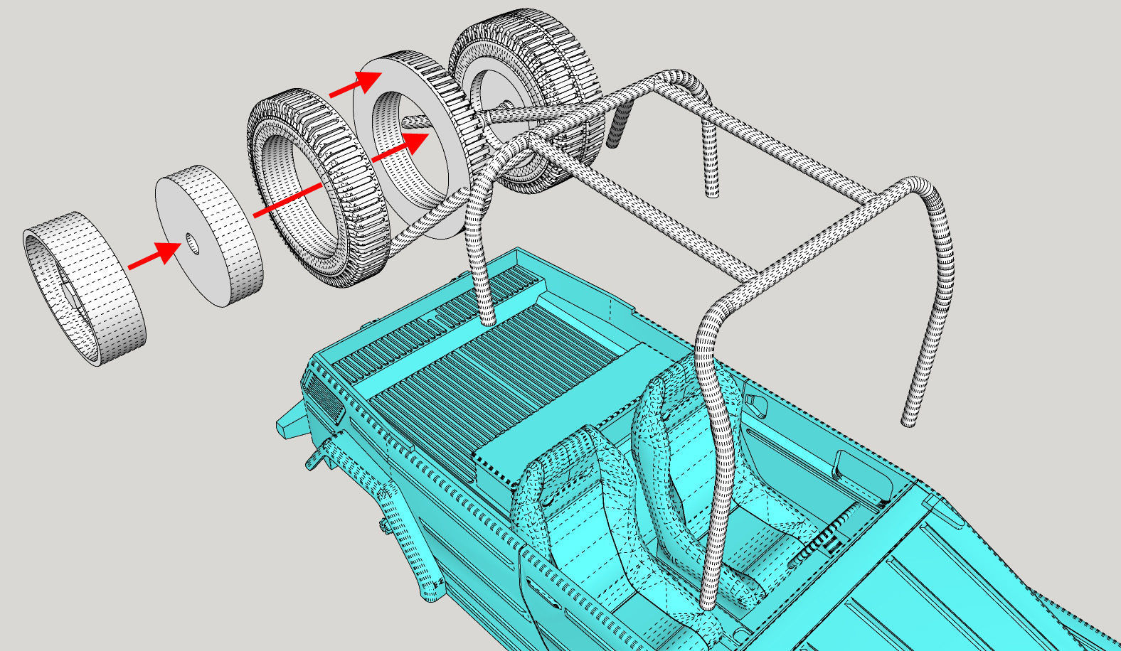 Volkswagen Thing or safari Dune modified PRINTABLE 3D print model_20
