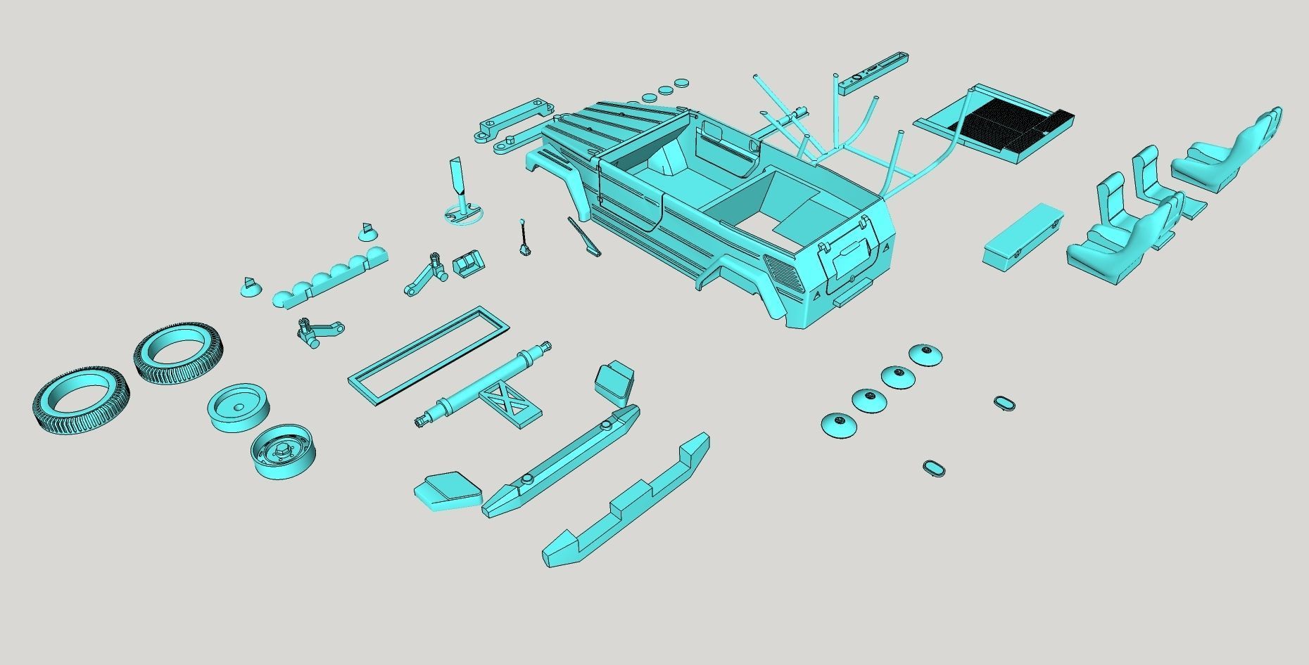Volkswagen Thing or safari Dune modified PRINTABLE 3D print model_4