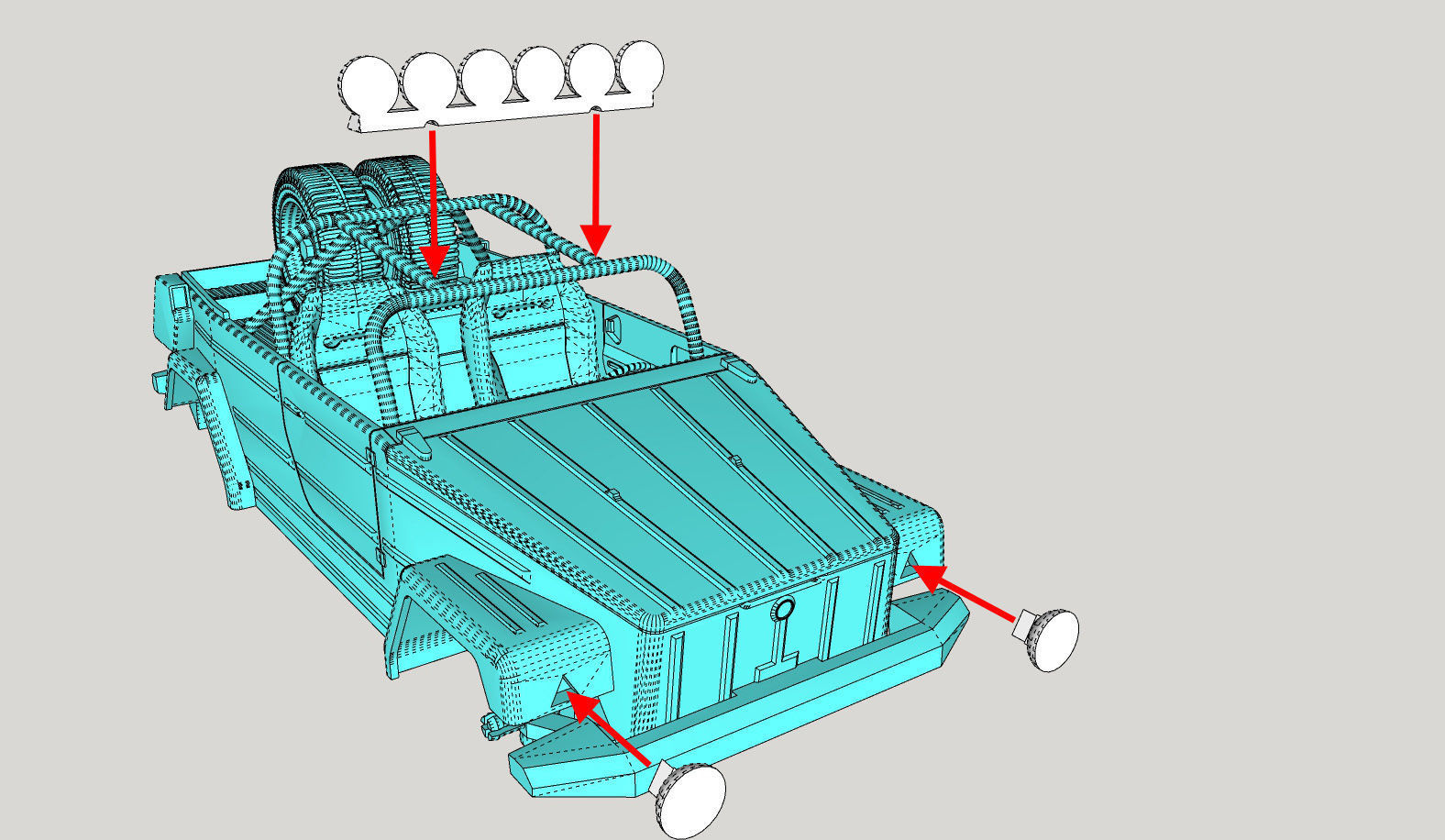 Volkswagen Thing or safari Dune modified PRINTABLE 3D print model_23