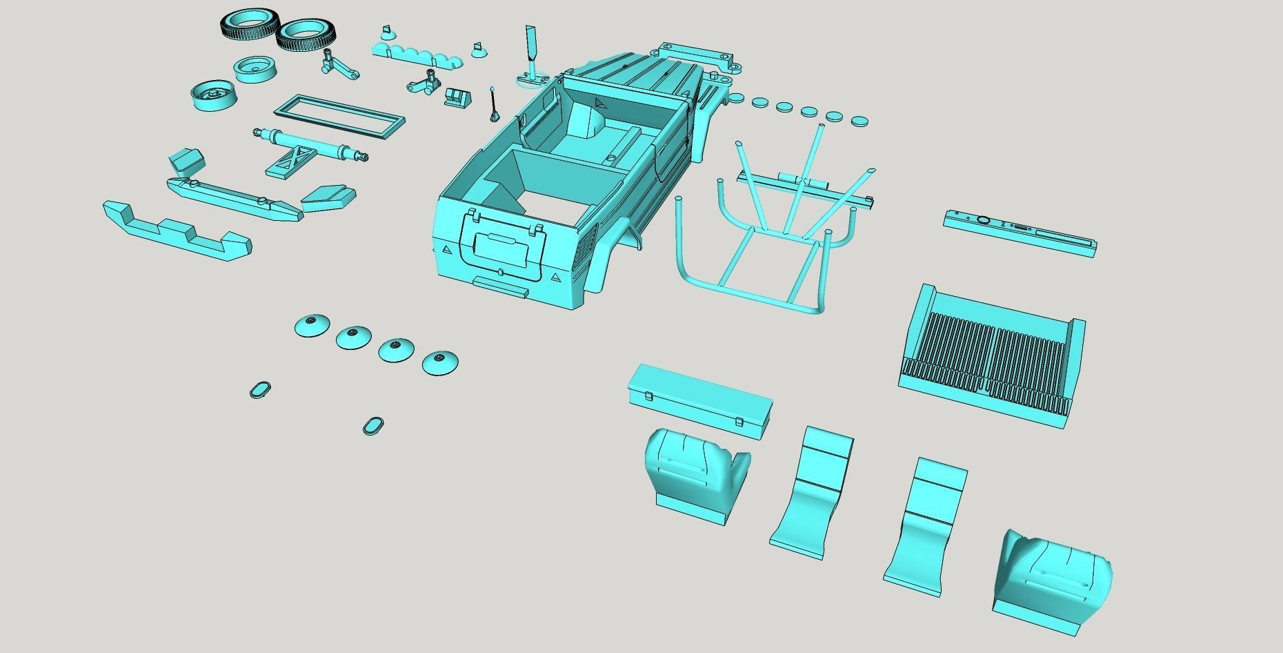 Volkswagen Thing or safari Dune modified PRINTABLE 3D print model_5