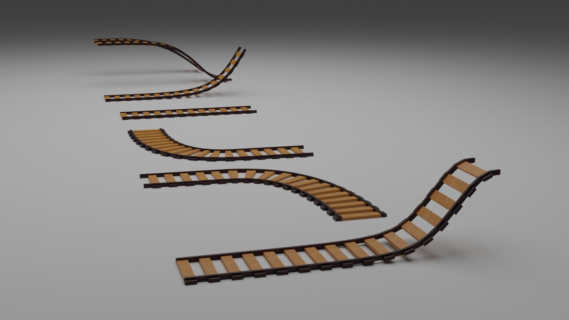 Low Poly Railway Pack Free low-poly 3D model_1