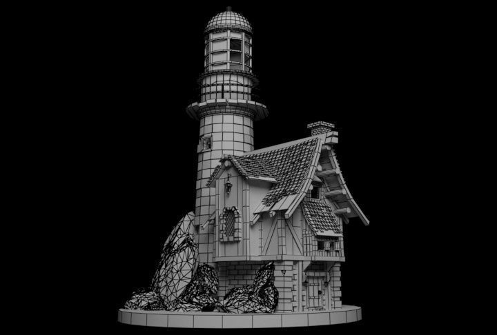 The light house Low-poly 3D model_2