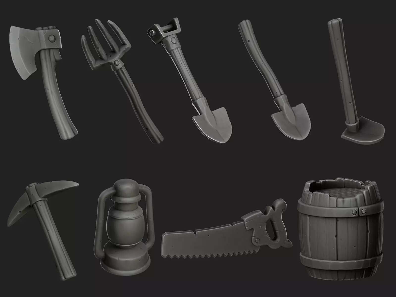 Stylized Environment Tools 3D model_0