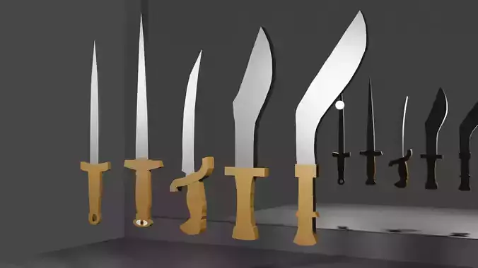Dagger Pack 1 Low-poly 3D model
