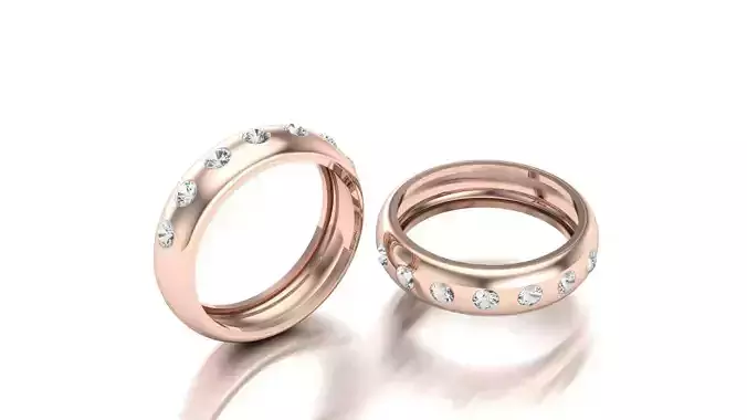 Eternity Band Engagement Ring STL 3D Model for Jewelry