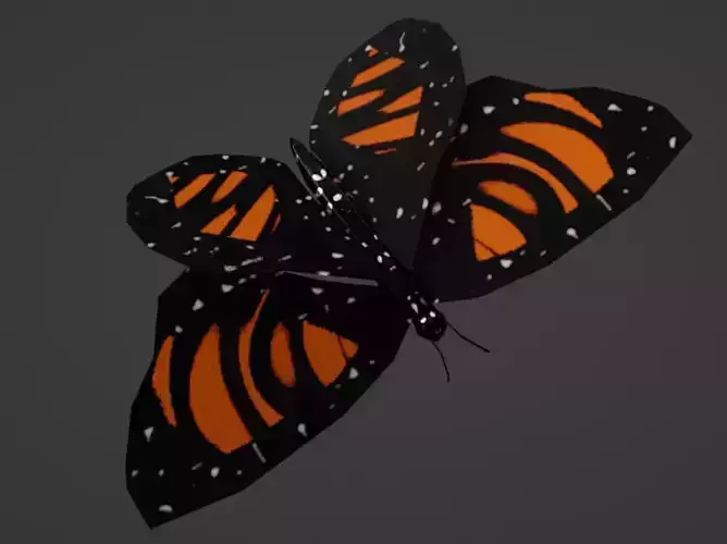 Butterfly animated and fully rigged